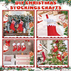 40 Pcs 17" Felt Christmas Stocking Bulk, Red Christmas Socks Bulk with White Cuff Golden Trim, Christmas Hanging Ornaments Xmas Decoration for Mantel Door Window Holiday Home Décor - Image 4