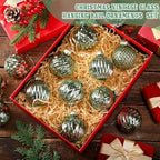 Jenaai 12 Pcs Christmas Mint Green Glass Ball Ornaments, Tree Decoration - Image 3
