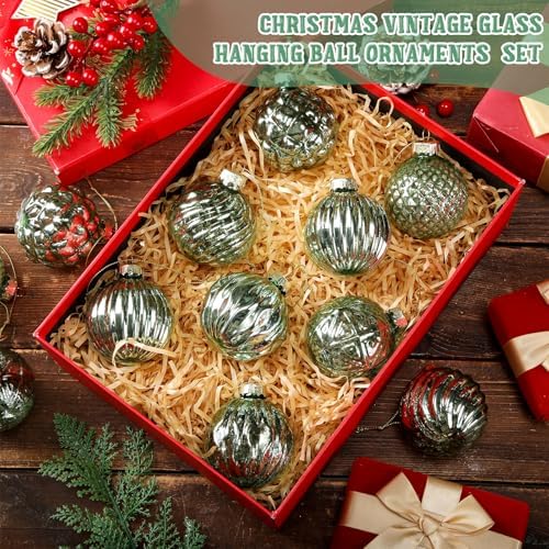Jenaai 12 Pcs Christmas Mint Green Glass Ball Ornaments, Tree Decoration - Image 3