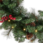 National Tree Company 24in Pre-Lit Crestwood Spruce Christmas Wreath - Image 2