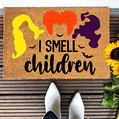 Funny Coir Doormat - Smell Children Hocos Pocos Halloween Welcome Mat for Front Porch & Entrance - 23.6 x 15.7 inch PVC Non Slip Outdoor Coir Doormat - Image 4