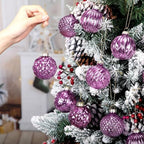 Jenaai 12 Pcs Christmas Dark Purple Glass Ball Ornaments, Tree Decoration - Image 5
