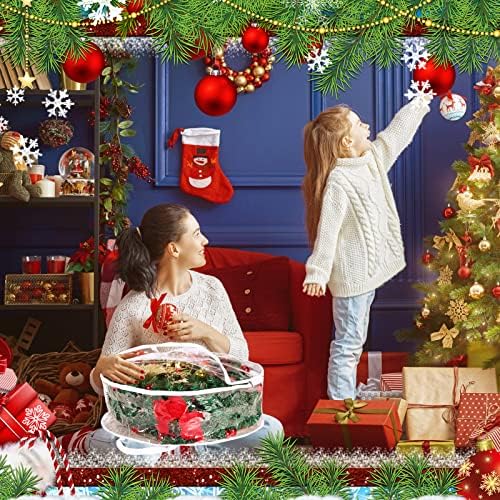 Shappy 6 Pcs Clear Christmas Wreath Container 24 Inches Xmas Storage Bag - Image 5