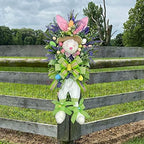 Tomppy Easter Rabbit Wreath Decor for Front Door Easter Bunny Door Wreath Hanger Easter Thief Bunny Butt and Ears Wreaths Rabbit Shape Spring Wreath Decorations for Porch Wall Door - Image 5