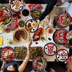 Gatherfun Graduation Party Supplies Dinnerware Set red Disposable dinner paper plates dessert paper plates and Napkins for Congrats Grad Party Decorations, Serve 50 - Image 5