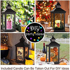 2-Pack 14" Decorative Candle Lantern Black Outdoor Lanterns with Timer Candles - IP44 Waterproof Vintage Lanterns Battery Powered LED Decorative for Wedding - Warm White Hanging Wall - Image 6