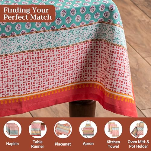 Maison d' Hermine Table Cloth Square Table Reusable 100% Cotton 60"x60" - Image 4