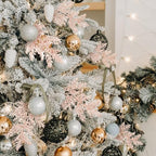 Cindeer 100 Pcs Christmas Tree Picks Sprays Glitter 10.2 in,Rose Gold - Image 5
