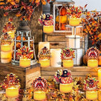12 PCS Turkey Tea Lights Candles Thanksgiving Table Decorations, LED Flameless Tealight Candles Battery Operated Thanksgiving Decorations Centerpieces Turkey for Table Home Indoor Party Decor Gifts - Image 4