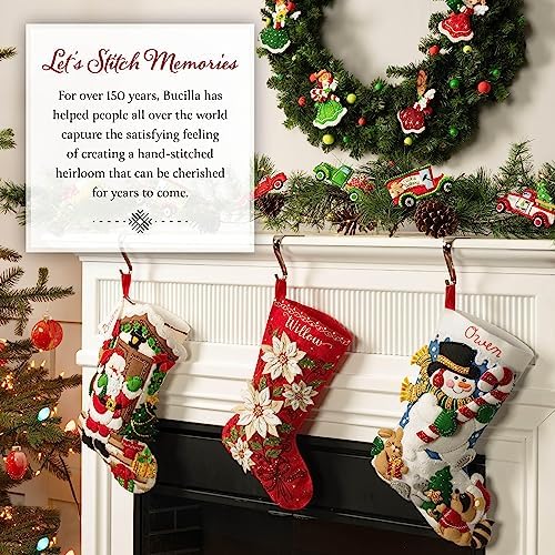 Bucilla Felt Applique 18" Stocking Making Kit, Santa's Peppermint Express, Perfect for DIY Arts and Crafts, 89611E - Image 5