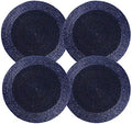 Lightnpro Handmade Beaded Placemats Set of 4 – 13 Inch Round Navy Charger Mats | Handcrafted Artisan Table Accessories, Elegant Decorative Dining Table Décor for Weddings, Holidays & Parties by Lightnpro