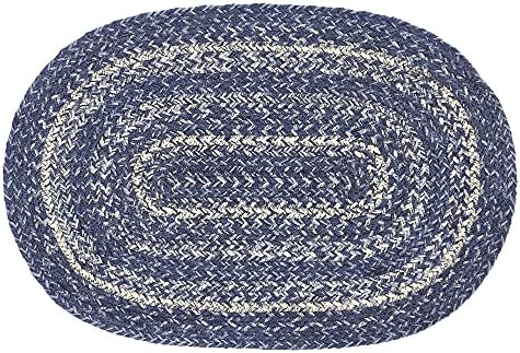 VHC Brands Farmhouse Great Falls Blue Table Placemat, Blue White, Jute Blend, Oval, 12x18 Inches, 12 Pack 12 Pack - Image 3