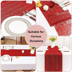 Sugargirl 10 Packs 12 x 72 inches Sequin Table Runner, Glitter Red Table Runner for Birthday Party Supplies Wedding Holiday Celebration Event Decorations - Image 6