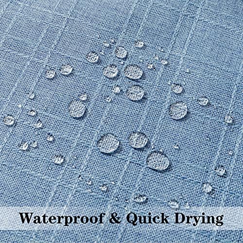 Kevin Textile Outdoor Waterproof 24”x24” Pillow Covers 2 Pack, Light Blue - Image 2