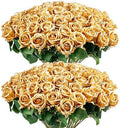 Auihiay 60PCS Gold Rose Artificial Flowers, Faux Silk Roses by Auihiay