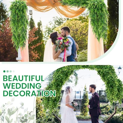 XunYee 28 Pcs Artificial Hanging Plants 32 Inch, Greenery Mix - Image 3