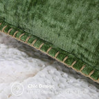 decorUhome Soft Chenille Throw Pillow Covers 22x22 Set of 2 Forest Green - Image 5