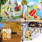 Seasonal Garden Flags Set of 12, Lighted Solar, 12x18 In - Image 6