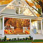 Fall Garage Door Cover 7x16ft Maple Leaves Forest Pumpkin - Image 5