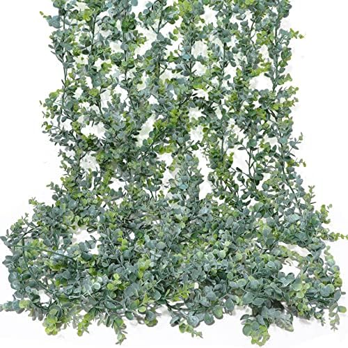 20 Pcs 5.9ft Artificial Eucalyptus Garland Greenery Eucalyptus Leaves Vines Faux Silk Silver Dollar Eucalyptus Vines Plants for Wedding Party Tables Centerpieces Backdrop Arch Wall (Stylish Style) by XunYee