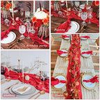 35x120 Inch Red Cheesecloth Table Runner Christmas Valentine Wedding Decor - Image 6