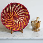 Handwoven African Basket Bowl for Fruits Wall Decor 10in diameter - Image 5