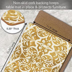 Gilded Boxed Set of 4 Premium Hardboard Placemats - Image 5
