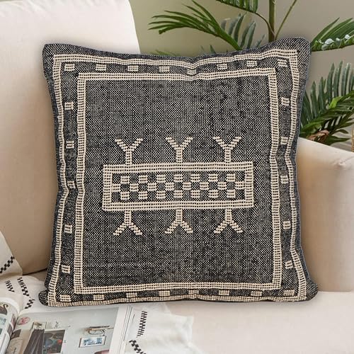 Indian Cotton Cushion Cover Sabra Kilim Pillow Cover Designer Decorative Sofa 18x18 Inche Handwoven Cushion Case for Farmhouse Home Decor Spring Decorative Pillow (Pattern 19) - Image 2