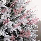 75 Pcs Christmas Glitter Tree Picks 3 Styles Berry Stems, Light Pink - Image 3