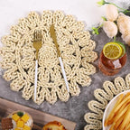 Kochorie 11.8 Inch Round Woven Placemats Set of 6 Handmade Corn Husk Placemats Natural Boho Rattan Woven Placemat Table Wicker Placemats for Farmhouse Spring Home Table - Image 5