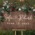 Personalized Wedding Welcome Sign | Custom Wood Sign for Wedding | 2 Optional Shapes, 4 Optional Sizes, 5 Wooden Colors - Wedding Plaque for Welcome Sign, Rustic Wedding Decor - D1 by PersonalizedFavors