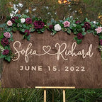 Personalized Wedding Welcome Sign | Custom Wood Sign for Wedding | 2 Optional Shapes, 4 Optional Sizes, 5 Wooden Colors - Wedding Plaque for Welcome Sign, Rustic Wedding Decor - D1 by PersonalizedFavors