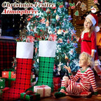 Maitys 5 Pcs Jumbo Christmas Stockings 43 Inch,Plaid Style,Multi Color - Image 5