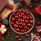 Shappy 216 Pcs Mini Christmas Ball Ornament 1.18 Inch,Red - Image 3
