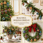 Soulchen 10 Pcs Vintage Glass Christmas Ornaments, Glitter, Retro - Image 5