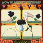 30 PCS Fake Black Roses, Artificial Flowers Bulk, Realistic Silk Faux Roses - Image 5