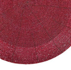 Lightnpro Handmade Beaded Placemats Set of 4 – 13 Inch Round Maroon Charger Mats | Handcrafted Artisan Table Accessories, Elegant Decorative Dining Table Décor for Holidays & Celebrations - Image 2
