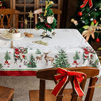 ARTABLE Christmas Print Rectangle Tablecloth Holiday Decor 60 x 104 Inch - Image 3