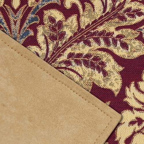 Loom and Mill Luxury Jacquard Placemats Set of 6, Burgundy Red, 12x18 in - Image 4