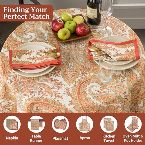 Maison d' Hermine Table Cloth Round Table Reusable 100% Cotton 63" Diameter - Image 4