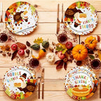 Gatherfun Thanksgiving Turkey Party Supplies Kit - Autumn-Themed Disposable Dinnerware Set with Plates, Napkins, Cups, Tablecloth & Banner for 25 - for Thanksgiving Party Decoration - Image 5