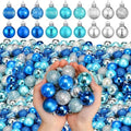 Shappy 216 Pcs Mini Christmas Ball Ornament 1.18 Inch,Silver, Blue by Shappy