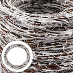 7 Pcs 10 inch Natural Grapevine Wreath Set, Hand-Woven Vine Branch Wreaths for DIY Crafts, Christmas Decorations, Home & Event Styling(White) - Image 3
