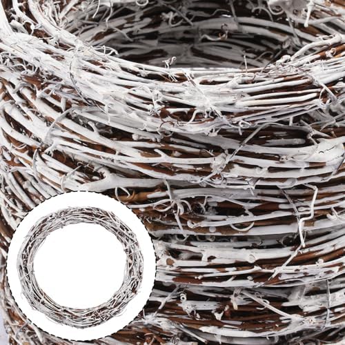 7 Pcs 10 inch Natural Grapevine Wreath Set, Hand-Woven Vine Branch Wreaths for DIY Crafts, Christmas Decorations, Home & Event Styling(White) - Image 3