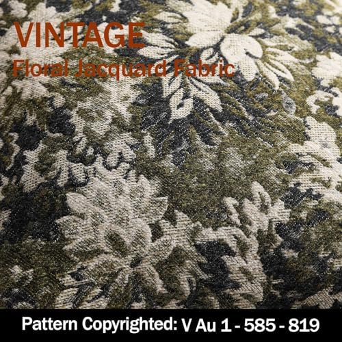DEZENE Pack of 1 Vintage Floral Lumbar Pillow Covers 14x36 Boho Farmhouse Accents Chenille Rectangular Decorative Throw Pillow Cases for Living Room Couch Bed Home Decor, Olive Green - Image 2