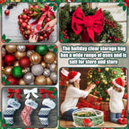 Zhengmy 20 Pcs 30 Inch Christmas Wreath Storage Bags Transparent Wreath Storage Container Bulk Wreaths Box with Dual Zippers and Handles for Xmas Holiday Wreaths Garland - Image 7