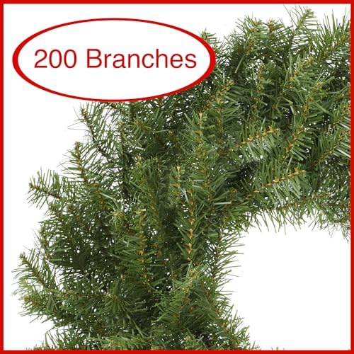 Casafield 24" Fir Artificial Christmas Wreath Holiday Décor, 200 PVC Tips for Front Door, Window, or Mantel - Image 2