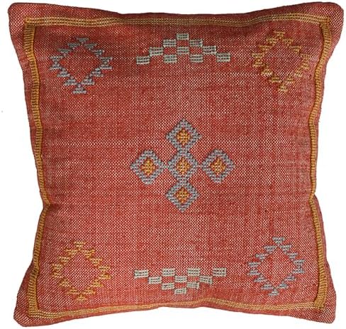 Indian Cotton Cushion Cover Sabra Kilim Pillow Cover Designer Decorative Sofa 18x18 Inche Handwoven Cushion Case for Farmhouse Home Decor Spring Decorative Pillow (Pattern 20) by Unknown