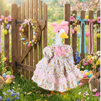 Abbylike 1 Set Easter Bunny Porch Goose Outfit Rabbit Yard Goose Costume Clothes with Bow Headband Fits Large 23'' H Cement for Easter Day Outdoor Patio Garden Lawn Pathway Spring Statue Decor - Image 4
