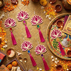 AceOrbit 24 Pcs Multicolor Lotus Diwali Hanging Decorations for Home - Image 4